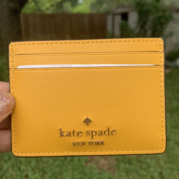 Kate Spade Madison Saffiano Leather Cardholder,Daffodil New with dust bag - Picture 8 of 11